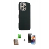 MARSİLYAN™- iPhone 16 Pro Kılıf Kozmos Klasik Prime - Siyah 3D Antistatik Mat Seramik Nano Ekran Koruyucu + Raze Metal Kamera Lens - CLTM