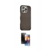 MARSİLYAN™- iPhone 16 Pro Kılıf Kozmos Klasik Prime - Siyah 3D Antistatik Mat Seramik Nano Ekran Koruyucu