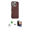MARSİLYAN™- iPhone 16 Pro Kılıf Kozmos Klasik Prime - Siyah 3D Antistatik Mat Seramik Nano Ekran Koruyucu + Beyaz Raze Metal Kamera Lens