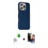 MARSİLYAN™- iPhone 16 Pro Kılıf Kozmos Klasik Prime - Siyah 3D Antistatik Mat Seramik Nano Ekran Koruyucu + Beyaz Raze Metal Kamera Lens