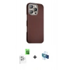 MARSİLYAN™- iPhone 16 Pro Kılıf Kozmos Klasik Prime - Siyah 3D Antistatik Seramik Nano Ekran Koruyucu + Raze Metal Kamera Lens - BZ