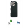 MARSİLYAN™- iPhone 16 Pro Kılıf Kozmos Klasik Prime - Siyah 3D Antistatik Seramik Nano Ekran Koruyucu + Raze Metal Kamera Lens - BZ