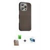 MARSİLYAN™- iPhone 16 Pro Kılıf Kozmos Klasik Prime - Siyah 3D Antistatik Seramik Nano Ekran Koruyucu + Raze Metal Kamera Lens - CLTM