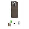 MARSİLYAN™- iPhone 16 Pro Kılıf Kozmos Klasik Prime - Siyah Bilvis 0.18mm Plus Cam Ekran Koruyucu + Çöl Titanyum Raze Metal Kamera Lens
