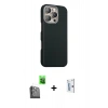 MARSİLYAN™- iPhone 16 Pro Kılıf Kozmos Klasik Prime - Siyah Bilvis 0.18mm Plus Cam Ekran Koruyucu + Raze Metal Kamera Lens - SH