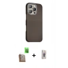 MARSİLYAN™- iPhone 16 Pro Kılıf Kozmos Klasik Prime - Siyah Bilvis 3D Cam Ekran Koruyucu + Raze Metal Kamera Lens - CLTM