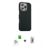 MARSİLYAN™- iPhone 16 Pro Kılıf Kozmos Klasik Prime - Siyah Bilvis 3D Cam Ekran Koruyucu + Raze Metal Kamera Lens - BZ