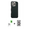 MARSİLYAN™- iPhone 16 Pro Kılıf Kozmos Klasik Prime - Siyah Bilvis 3D Mat Cam Ekran Koruyucu + Raze Metal Kamera Lens - BZ