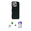 MARSİLYAN™- iPhone 16 Pro Kılıf Kozmos Klasik Prime - Siyah Bilvis 5in1 3D Magic Cam Ekran Koruyucu + Raze Metal Kamera Lens - BZ