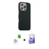 MARSİLYAN™- iPhone 16 Pro Kılıf Kozmos Klasik Prime - Siyah Bilvis 5in1 5D Magic Hayalet Cam Ekran Koruyucu + Raze Metal Kamera Lens - BZ