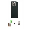 MARSİLYAN™- iPhone 16 Pro Kılıf Kozmos Klasik Prime - Siyah Bilvis Hayalet Cam Ekran Koruyucu + Raze Metal Kamera Lens - CLTM