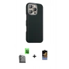 MARSİLYAN™- iPhone 16 Pro Kılıf Kozmos Klasik Prime - Siyah Buffer Hayalet Cam Ekran Koruyucu + Raze Metal Kamera Lens - SH