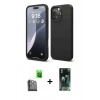 MARSİLYAN™- iPhone 16 Pro Kılıf Kozmos Yansıma Özel Seri - Siyah 360 Mat Full Body Arka Koruyucu + Raze Metal Kamera Lens - SH