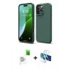 MARSİLYAN™- iPhone 16 Pro Kılıf Kozmos Yansıma Özel Seri - Siyah 3D Antistatik Cam Ekran Koruyucu + Raze Metal Kamera Lens - BZ