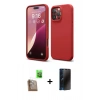 MARSİLYAN™- iPhone 16 Pro Kılıf Kozmos Yansıma Özel Seri - Siyah 3D Antistatik Hayalet Cam Ekran Koruyucu + Raze Metal Kamera Lens - CLTM