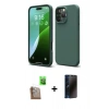 MARSİLYAN™- iPhone 16 Pro Kılıf Kozmos Yansıma Özel Seri - Siyah 3D Antistatik Hayalet Cam Ekran Koruyucu + Raze Metal Kamera Lens - CLTM