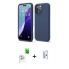 MARSİLYAN™- iPhone 16 Pro Kılıf Kozmos Yansıma Özel Seri - Siyah Bilvis 0.18mm Plus Cam Ekran Koruyucu + Beyaz Raze Metal Kamera Lens