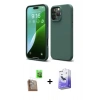 MARSİLYAN™- iPhone 16 Pro Kılıf Kozmos Yansıma Özel Seri - Siyah Bilvis 5in1 5D Magic Hayalet Cam Ekran Koruyucu + Raze Metal Kamera Lens - CLTM