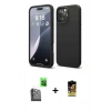 MARSİLYAN™- iPhone 16 Pro Kılıf Kozmos Yansıma Özel Seri - Siyah Buffer Cam Ekran Koruyucu + Raze Metal Kamera Lens - SH