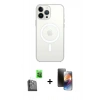 MARSİLYAN™- iPhone 16 Pro Kılıf Kutup Klasik Serisi - Siyah 3D Antistatik Mat Seramik Nano Ekran Koruyucu + Raze Metal Kamera Lens - SH