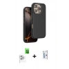 MARSİLYAN™- iPhone 16 Pro Kılıf Kutup Modern - Siyah Bilvis 0.18mm Plus Cam Ekran Koruyucu + Raze Metal Kamera Lens - BZ