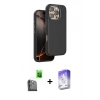MARSİLYAN™- iPhone 16 Pro Kılıf Kutup Modern - Siyah Bilvis 5in1 3D Magic Cam Ekran Koruyucu + Raze Metal Kamera Lens - SH