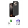 MARSİLYAN™- iPhone 16 Pro Kılıf Kutup Modern - Siyah Bilvis 5in1 3D Magic Cam Ekran Koruyucu + Raze Metal Kamera Lens - BZ
