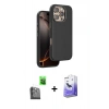 MARSİLYAN™- iPhone 16 Pro Kılıf Kutup Modern - Siyah Bilvis 5in1 5D Magic Hayalet Cam Ekran Koruyucu + Raze Metal Kamera Lens - SH