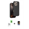 MARSİLYAN™- iPhone 16 Pro Kılıf Kutup Modern - Siyah Buffer Hayalet Cam Ekran Koruyucu + Raze Metal Kamera Lens - BZ