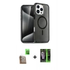 MARSİLYAN™- iPhone 16 Pro Kılıf Nova Asil Prime - Şeffaf 360 Full Body Arka Koruyucu + Raze Metal Kamera Lens - CLTM