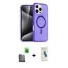 MARSİLYAN™- iPhone 16 Pro Kılıf Nova Asil Prime - Şeffaf Pasifik Cam Ekran Koruyucu + Raze Metal Kamera Lens - SH
