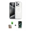 MARSİLYAN™- iPhone 16 Pro Kılıf Nova Asil Prime - Siyah 360 Mat Full Body Arka Koruyucu + Çöl Titanyum Raze Metal Kamera Lens