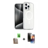 MARSİLYAN™- iPhone 16 Pro Kılıf Nova Asil Prime - Siyah 3D Antistatik Mat Seramik Nano Ekran Koruyucu + Raze Metal Kamera Lens - CLTM