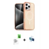 MARSİLYAN™- iPhone 16 Pro Kılıf Nova Asil Prime - Siyah 3D Antistatik Seramik Nano Ekran Koruyucu + Raze Metal Kamera Lens - BZ