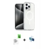 MARSİLYAN™- iPhone 16 Pro Kılıf Nova Asil Prime - Siyah 3D Antistatik Seramik Nano Ekran Koruyucu + Raze Metal Kamera Lens - BZ