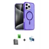 MARSİLYAN™- iPhone 16 Pro Kılıf Nova Asil Prime - Siyah 3D Antistatik Seramik Nano Ekran Koruyucu + Raze Metal Kamera Lens - SH