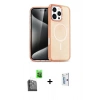 MARSİLYAN™- iPhone 16 Pro Kılıf Nova Asil Prime - Siyah Bilvis 0.18mm Plus Cam Ekran Koruyucu + Raze Metal Kamera Lens - SH
