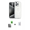MARSİLYAN™- iPhone 16 Pro Kılıf Nova Asil Prime - Siyah Bilvis 0.18mm Plus Cam Ekran Koruyucu + Raze Metal Kamera Lens - SH