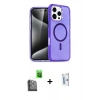 MARSİLYAN™- iPhone 16 Pro Kılıf Nova Asil Prime - Siyah Bilvis 0.18mm Plus Cam Ekran Koruyucu + Raze Metal Kamera Lens - SH