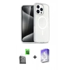 MARSİLYAN™- iPhone 16 Pro Kılıf Nova Asil Prime - Siyah Bilvis 5in1 3D Magic Cam Ekran Koruyucu + Raze Metal Kamera Lens - SH