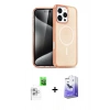 MARSİLYAN™- iPhone 16 Pro Kılıf Nova Asil Prime - Siyah Bilvis 5in1 5D Magic Hayalet Cam Ekran Koruyucu + Raze Metal Kamera Lens - BZ