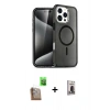 MARSİLYAN™- iPhone 16 Pro Kılıf Nova Asil Prime - Siyah Bilvis Hayalet Cam Ekran Koruyucu + Raze Metal Kamera Lens - CLTM