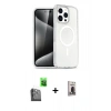 MARSİLYAN™- iPhone 16 Pro Kılıf Nova Asil Prime - Siyah Bilvis Hayalet Cam Ekran Koruyucu + Raze Metal Kamera Lens - SH