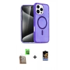 MARSİLYAN™- iPhone 16 Pro Kılıf Nova Asil Prime - Siyah Buffer Hayalet Cam Ekran Koruyucu + Çöl Titanyum Raze Metal Kamera Lens