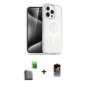 MARSİLYAN™- iPhone 16 Pro Kılıf Nova Asil Prime - Siyah Buffer Hayalet Cam Ekran Koruyucu + Raze Metal Kamera Lens - SH