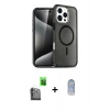 MARSİLYAN™- iPhone 16 Pro Kılıf Nova Asil Prime - Siyah Joko Magic 5D Cam + Raze Metal Kamera Lens - SH