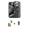 MARSİLYAN™- iPhone 16 Pro Kılıf Nova Asil Prime - Siyah Joko Magic 5D Hayalet Cam + Raze Metal Kamera Lens - CLTM
