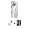 MARSİLYAN™- iPhone 16 Pro Kılıf Nova Doku - Şeffaf 360 Full Body Arka Koruyucu + Raze Metal Kamera Lens - BZ