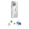 MARSİLYAN™- iPhone 16 Pro Kılıf Nova Doku - Siyah 3D Antistatik Cam Ekran Koruyucu + Raze Metal Kamera Lens - BZ