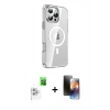 MARSİLYAN™- iPhone 16 Pro Kılıf Nova Doku - Siyah 3D Antistatik Mat Seramik Nano Ekran Koruyucu + Raze Metal Kamera Lens - BZ